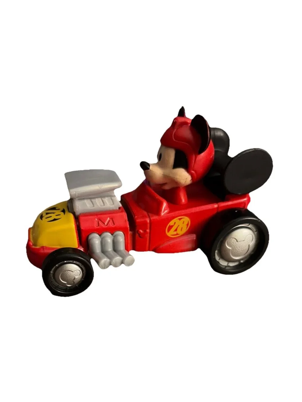 Mickey's Roadster Racers Hot Rod Diecast Red Race Car Mattel #28 Disney Mouse